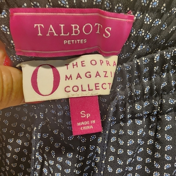 Talbots Women's Drawnstring Casual Navy and white pants size Sp - Picture 8 of 13